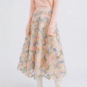 New 3D flowers midi maxi skirt